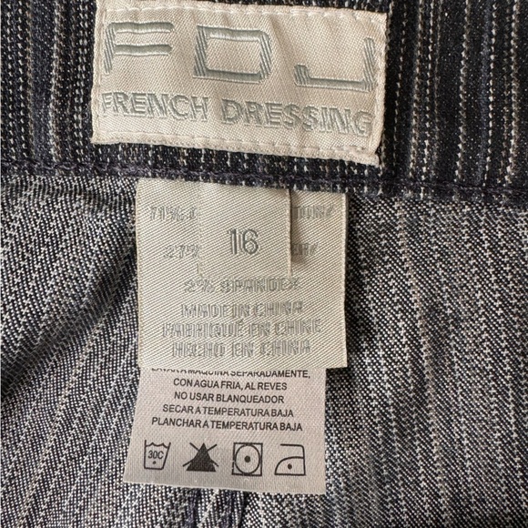 Vintage French Dressing Blue Pinstripe Cotton Suit Size 16 Casual - Picture 11 of 13